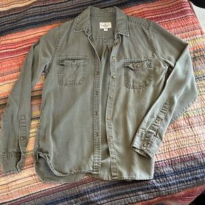 American Eagle Outfitters Sage Green Shirt Jacket